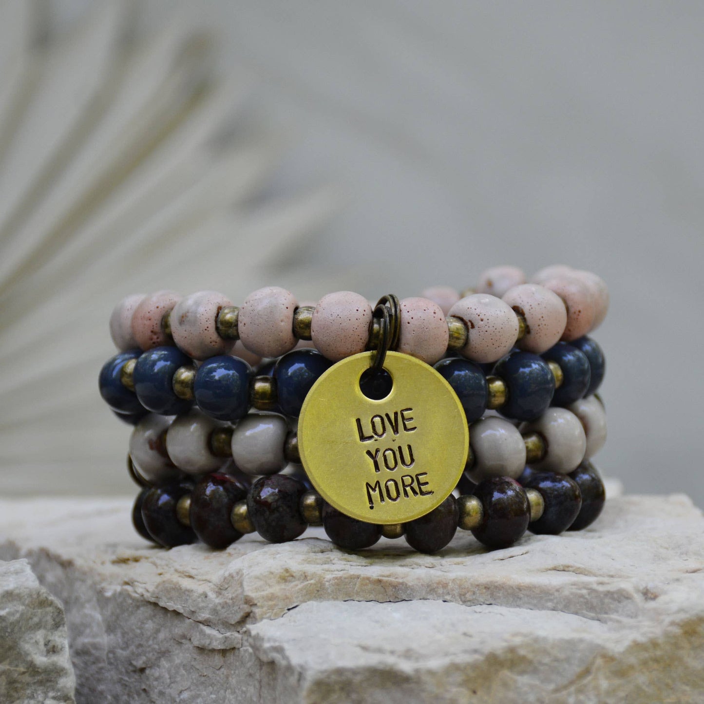 Teal | YOU ARE ENOUGH | Bel Koz Round Clay Bead Bracelet