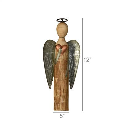 Angel with Heart, Wood & Metal