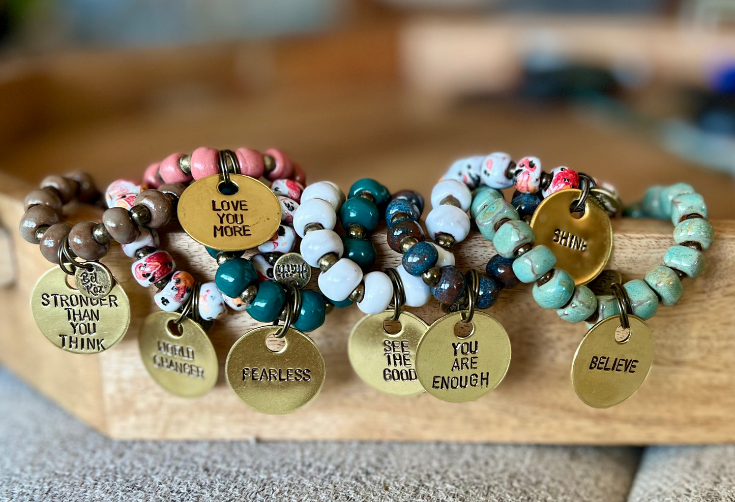 Poppy | Bel Koz Square Clay Bead Bracelet