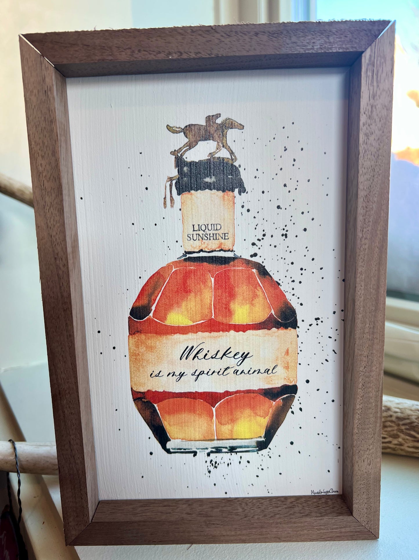 Whiskey Is My Spirit Animal - wooden sign By Mercedes Lopez Charro