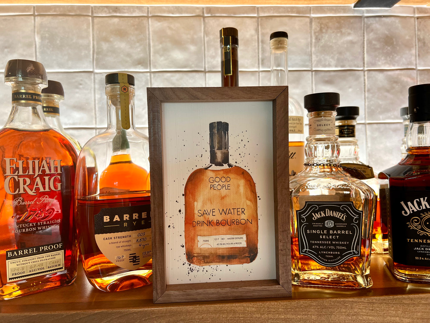 Save Water Drink Bourbon - wooden sign
