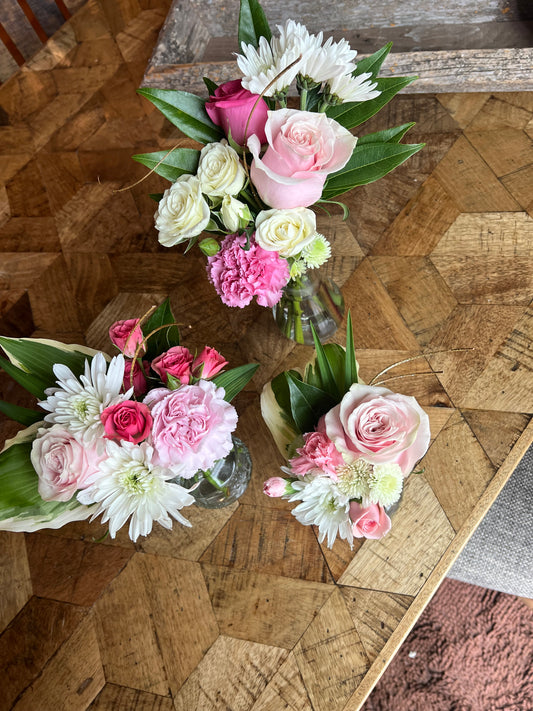 6 pack - Day Brighteners - six jars of fresh cut flowers