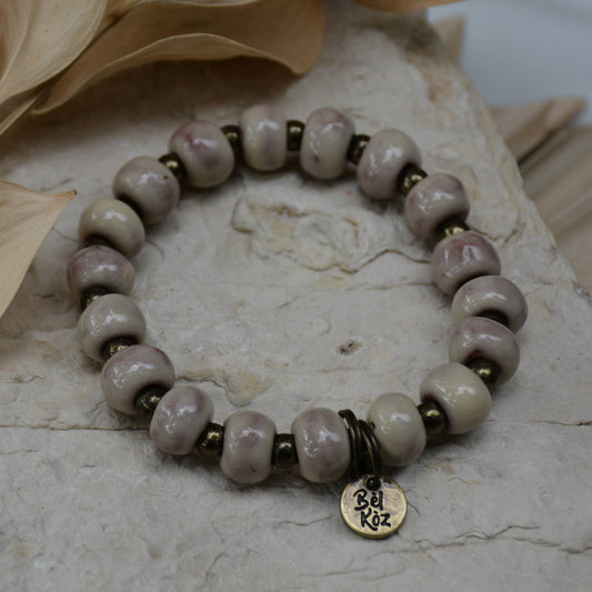 Cashmere | STRONGER THAN YOU THINK | Bel Koz Round Clay Bead Bracelet