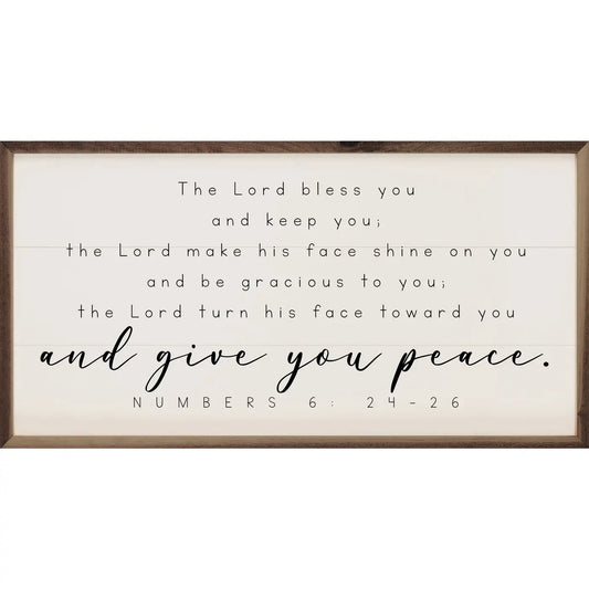 And Give You Peace    Numbers 6:24-26 - wooden sign