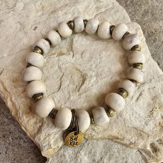 Pearl | CHOOSE JOY | Bel Koz Round Clay Bead Bracelet