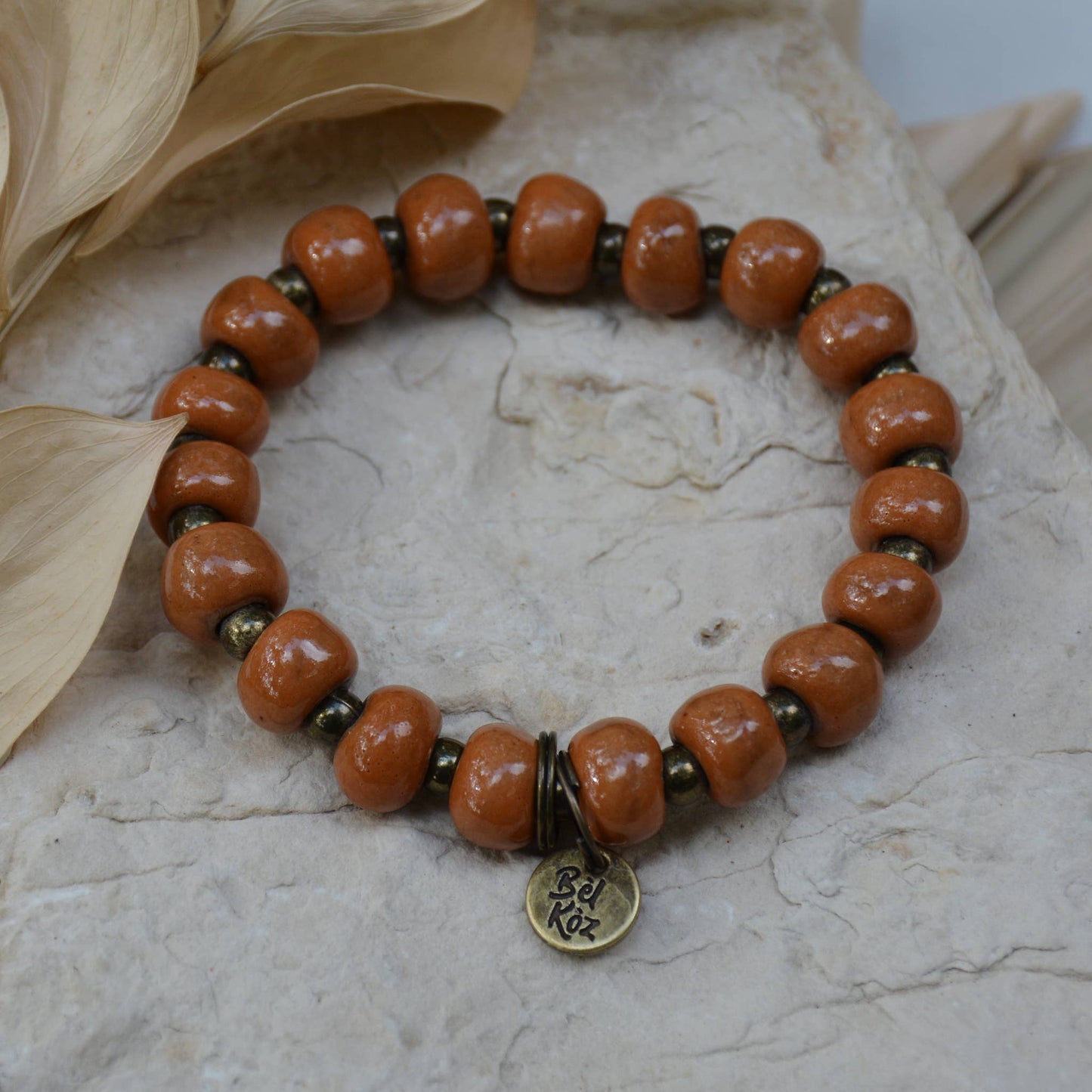 Burnt Orange | YOU GOT THIS | Bel Koz Round Clay Bead Bracelet