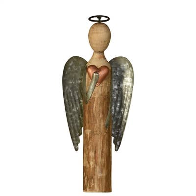 Angel with Heart, Wood & Metal