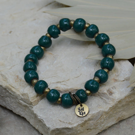 Teal | YOU ARE ENOUGH | Bel Koz Round Clay Bead Bracelet